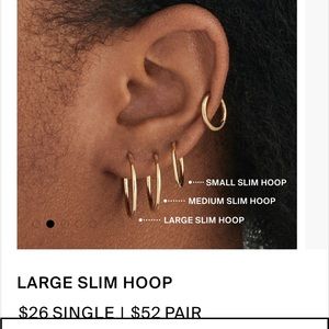 STUDS large slim gold hoop, pair